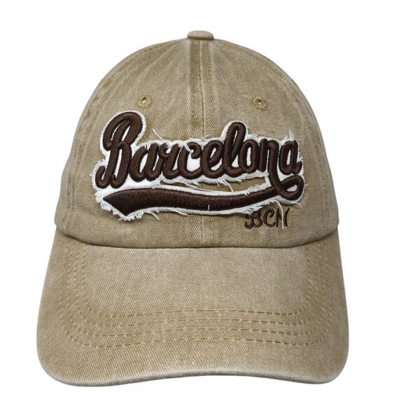 Barcelona Slideback Hat Brown One Size Adjustable Embroidered Outdoor - Picture 1 of 8